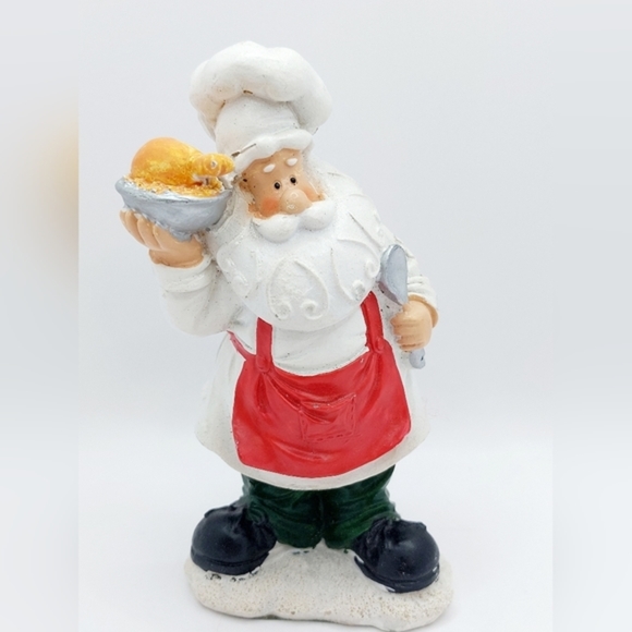 Vintage Santa‎ Chef with Turkey Figurine - Picture 1 of 6